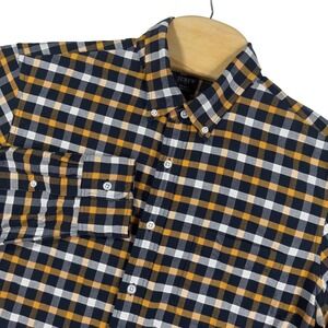 J.Crew Slim Flex Oxford Shirt Mens Large Plaid Checkered Button Up Casual